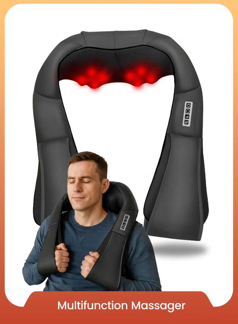 Neck and shoulder massager with Heat, Neck Massager with 3D Kneading Shiatsu Message