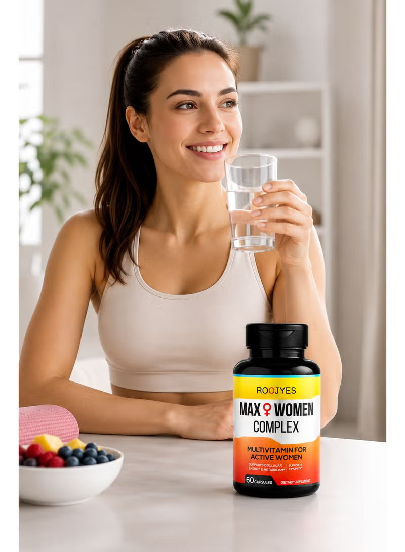 ROJYES Max Women Complex Multivitamin for Active Women, Immune Booster with Vitamin C,