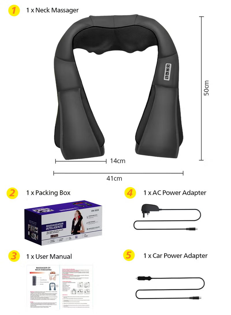 Neck and shoulder massager with Heat, Neck Massager with 3D Kneading Shiatsu Message
