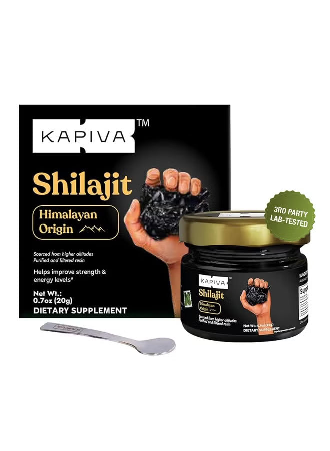 Kapiva Original Himalayan Shilajit Resin, 20g | Pure Shilajit Shilajeet Resin for Men | 250mg Per Serving, 80 Servings | Ayurvedic Wellness Supplement