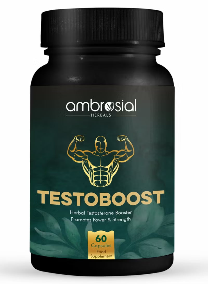 Testoboost Herbal Testosterone Booster Promotes Power And Strength 60 Capsules