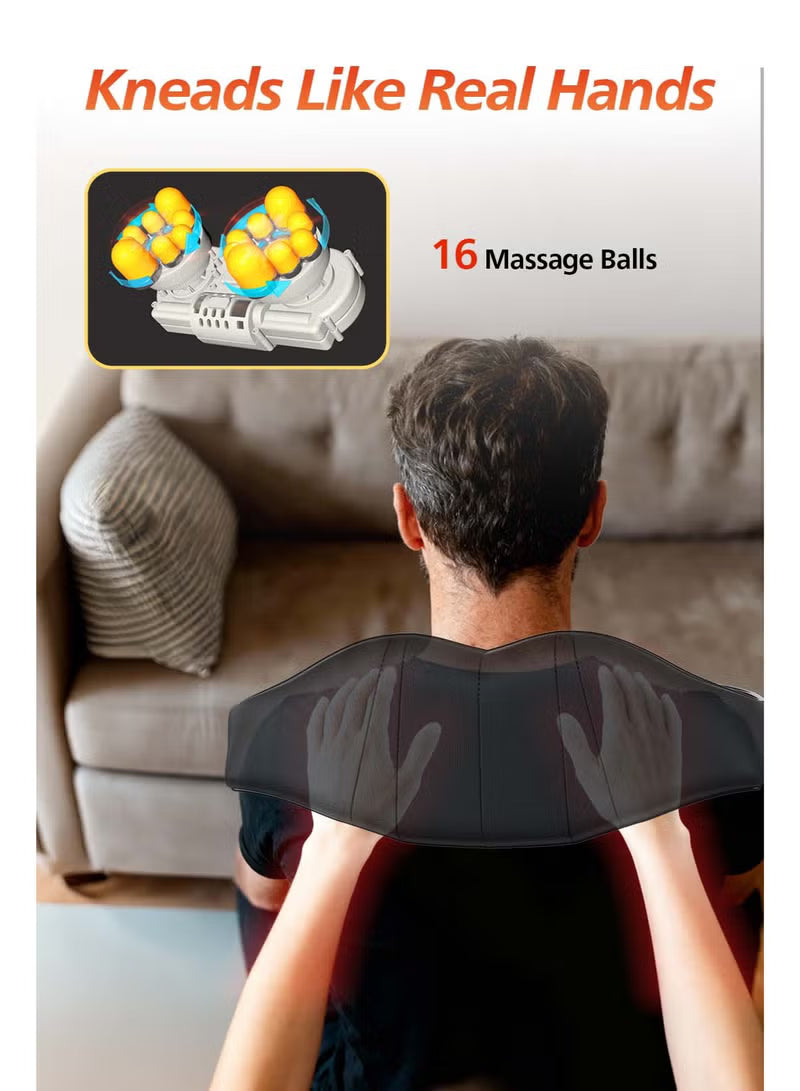 Neck and shoulder massager with Heat, Neck Massager with 3D Kneading Shiatsu Message